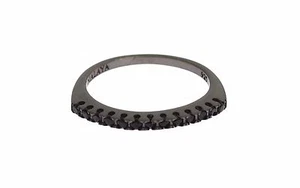 NIALAYA Ring Authentic Womens Black CZ Rhodium 925 Silver s. US4 / EU47 RRP $140 - Picture 1 of 8