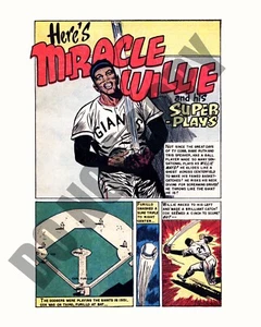 Here's Miracle Willie Mays and His Super Plays In a Comic Book Repro 8x10 Photo - Picture 1 of 1