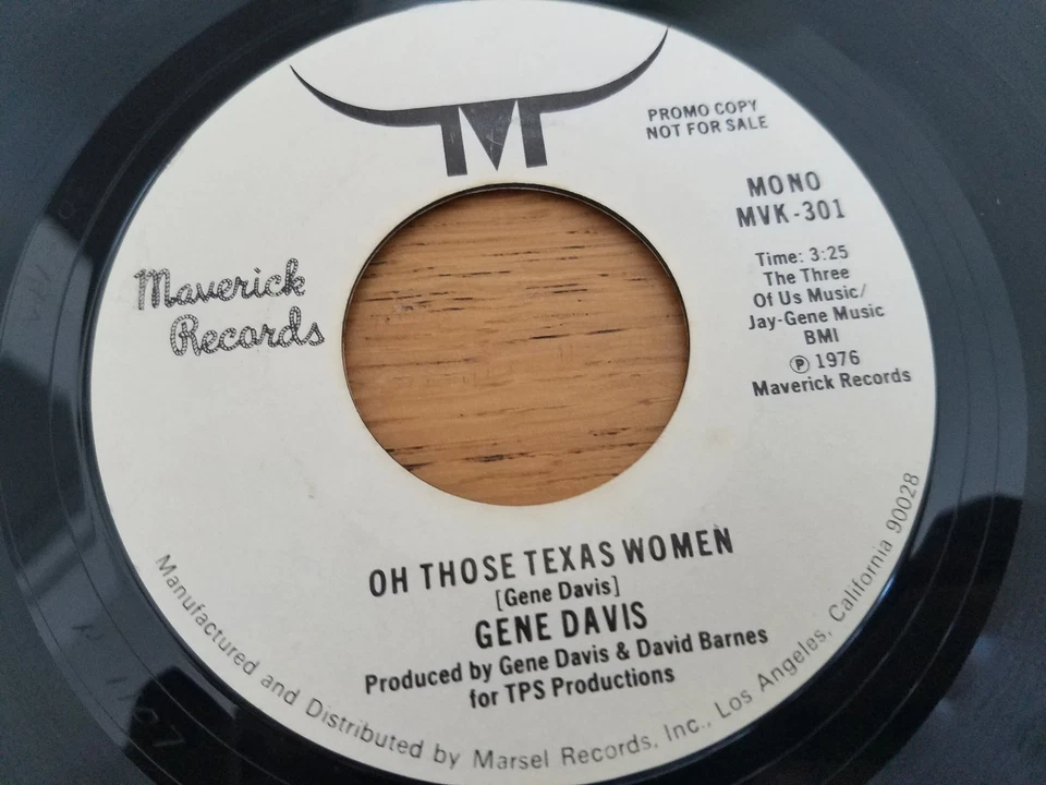 GENE DAVIS - Oh Those Texas женщин РЕДКАЯ 1976 моно / стерео страны промо 7"  - Изображение 1 из 2