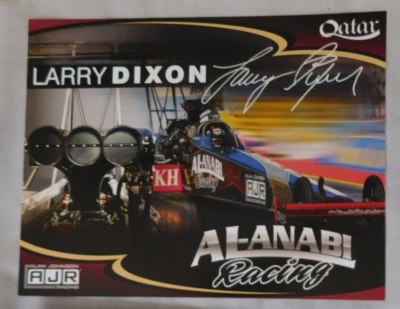 Folleto fotográfico de tarjeta promocional Larry Dixon NHRA 8x10 Foto 1 de 2