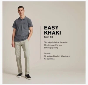 Dockers Men's Slim Fit Easy Khaki PantsBlack 33x30 - Picture 1 of 6