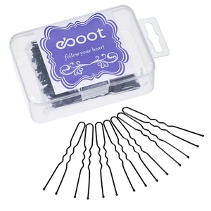 100 Pack of Bun Hair Pins U Shaped Pins with Box and Storage Bag, Black Hair Pin - Picture 1 of 6