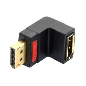 90 Degree DP DisplayPort Male to Female Extension Adapter Up Angled 4k 2k - Picture 1 of 7
