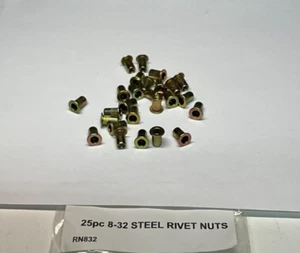 Tuercas de remache de acero Astro Pneumatic RN832 8-32 (servidores de tuercas) (setter de tuercas) 25 piezas - Imagen 1 de 6