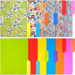 Decorative File Folders, 12 Packs, Letter Size, 6 Floral Designs, 6 Solid Colors - Picture 1 of 12