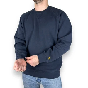Vintage Carhartt WIP Crew Neck Heavy Chase Sweatshirt, Navy, XL (SWT593) - Picture 1 of 5