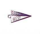Fairmont West Charm Sterling Silver Small Pennant Flag Blue and White Enamel