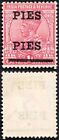 India Sg192 9P On 1A Rose-Carmine Variety Pies Pies Mint (No Gum) Cat 130