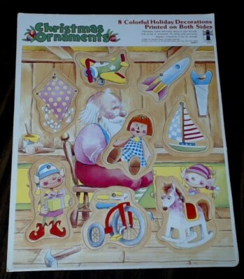 Rainbow Works Christmas Ornaments Vintage 1980 Frame Tray Puzzle Santas Toy Shop - Image 1 of 4