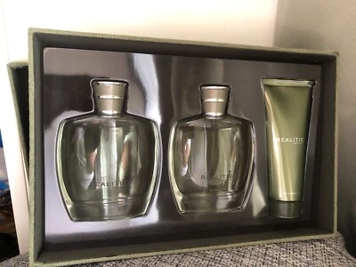Juego de regalo de 3 piezas REALITIES MEN 3,4 OZ colonia después del afeitado lavado corporal y cabello ~ NUEVO EN CAJA ~ Foto 1 de 4
