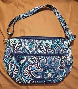 Vera Bradley Go Ahead Convertible Crossbody Blue Island Medallion - Picture 1 of 10