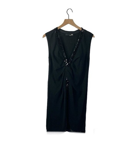 Abito Love Moschino nero con paillettes rifinito con torsione US 6