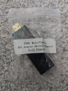 360 DEGREE ROTATING HDMI MALE TO FEMALE ADAPTOR - GOLD PLATED - Picture 1 of 4