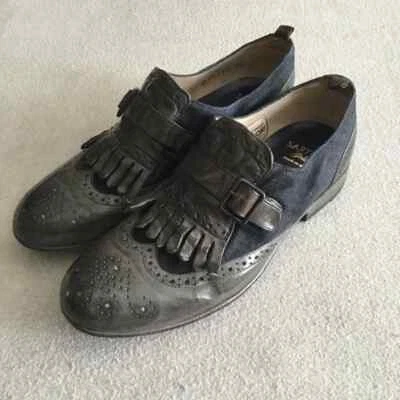 Итальянские кожаные и джинсовые оксфорды с бахромой Sartori, размер 38 - Изображение 1 из 4