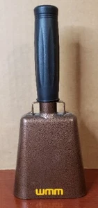 WMM Brown Cow Hand Bell Handle 11” Cheering Instrument Sports Music Events Large - Picture 1 of 3