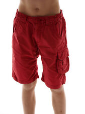 CMP Pantaloncini Corti Pantaloni Bermuda Rosso Elastico Tasche Zip