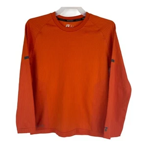Russell Boys Dri Power 360 Long Sleeve Orange Jacquard T Shirt Size small 6-7 - Picture 1 of 5