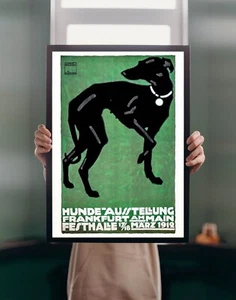 Esposizione Cane Francoforte 1912 POSTER STAMPA A1 Vintage Pubblicità Tedesca Pet Wall Art - Foto 1 di 5