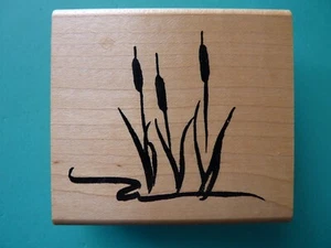 Cattail Plants INKY ANTICS Rubber Stamp - Picture 1 of 2