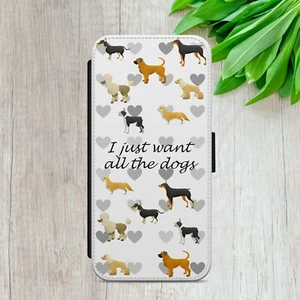 DOG LOVE FRIEND CUTE GIFT FLIP WALLET PHONE CASE COVER FOR IPHONE SAMSUNG GOOGLE - Picture 1 of 9