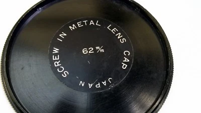 62mm Screw in Metal Front Lens Cap sturdy vintage stacking with male threads - Image 1 of 4
