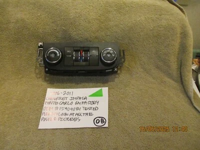 Chevrolet Impala Monte Carlo GM 2006-2011 control de clima # 15909084 probado Foto 1 de 4