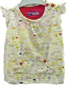 Mc Baby Girl robe manche volant blanche motif animaux fleurs bébé 3 mois - Picture 1 of 1