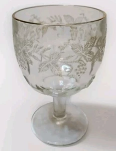 Bartlett Collins Trauben Blattmuster geätzter Glaskelch Ersatz Vintage - Bild 1 von 3