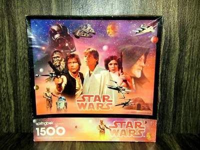 Rompecabezas Springbok Star Wars 1995 1500 piezas Luke Skywalker - Hans Solo-R2 de colección Foto 1 de 4