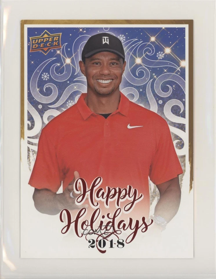 2018 Upper Deck Holiday Card Tiger Woods #UDHC-2018 - Image 1 of 2