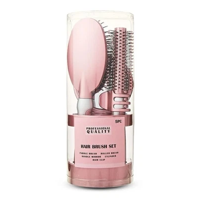 5 Pcs PINK HAIR BRUSH SET - Image 1 of 4