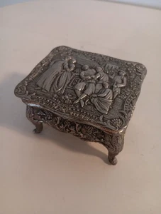 Ausländische T Taube Vogel Signatur römische Mönche tanzen Schmuck Schmuckschatulle Zinn  - Bild 1 von 9