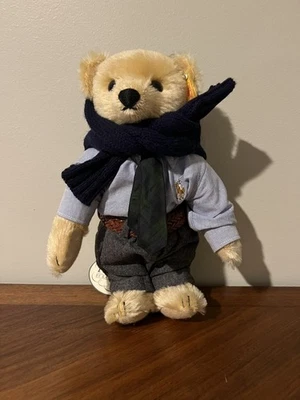 Polo Ralph Lauren Steiff Bear The Preppy Bear 1991 con etiqueta 13" Foto 1 de 4