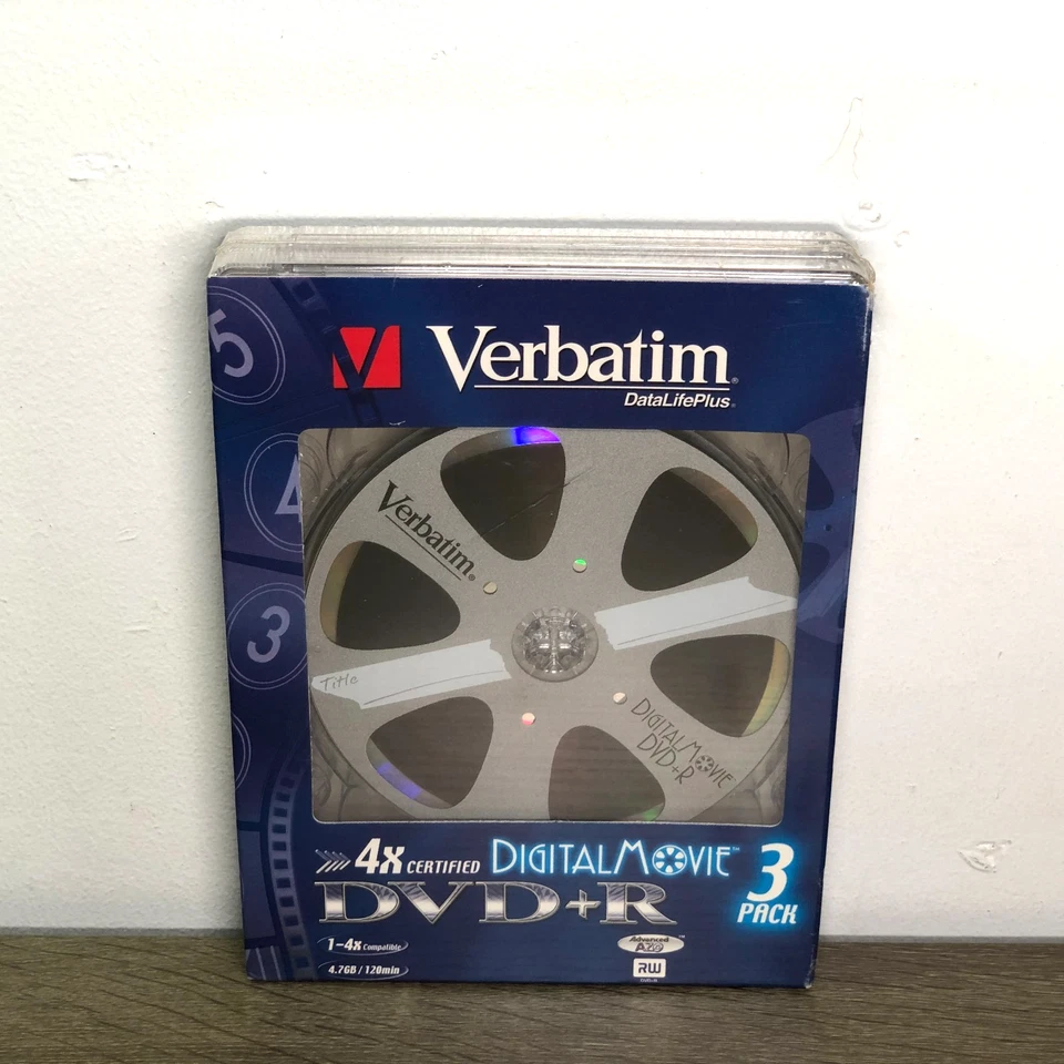 Verbatim DVD R 3 Pack Discs Digital Movie 4.7GB 120 Minutes Data Life Plus New - Image 1 of 4