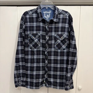 Kuhl Shirt Men’s L, Blue Plaid Button Down Long Sleeve Flap Chest Pockets Casual - Picture 1 of 9