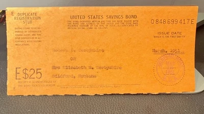 E United States Savings Bond, Gildford, Montana, 1951, for $25 - Image 1 of 4