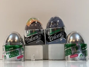 Leggs Egg Sheer Energy Sheer Toe Suntan Grey Slate Blue Size Q & B Pantyhouse - Picture 1 of 7