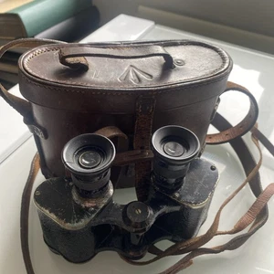 WW1 Dolland London British Army issued binoculars and leather arrow stamped case - Picture 1 of 9