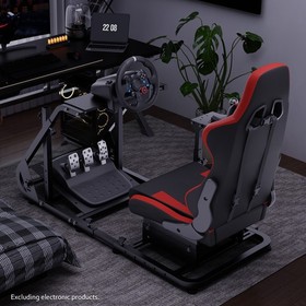 Hottoby Racing Simulator Cockpit With Red Seat Compatible Fits Logitech G920 G29