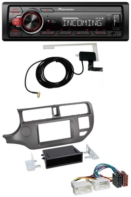Pioneer MP3 AUX CD DAB USB Autoradio für Kia Rio UB 2011-2014 anthrazit - Bild 1 von 4