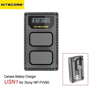 Nitecore USN1 Caricabatteria da viaggio ricarica rapida USB doppio slot per batteria Sony NP-FW50 - Foto 1 di 23