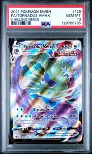 2021 Pokemon Regno Ghiacciante # 125 Full Art Tornadus VMAX PSA 10 carte! GIOCO PERFETTO COME NUOVO! - Foto 1 di 2