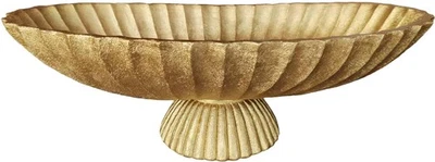 Decoración de cuenco largo decorativo grande de 14,5" - Cuencos decorativos festoneados estriados para... Foto 1 de 4