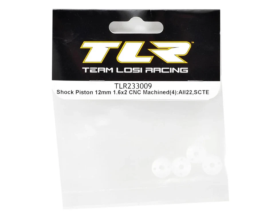 TLR233009 Team Losi Racing 12mm CNC Machined Shock Piston (4) (1.6x2) box5 - Image 1 of 1