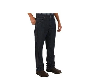 Pantalones de mezclilla de carpintero George 100 % algodón para hombre pierna recta todas las tallas azul oscuro nuevos - Imagen 1 de 6