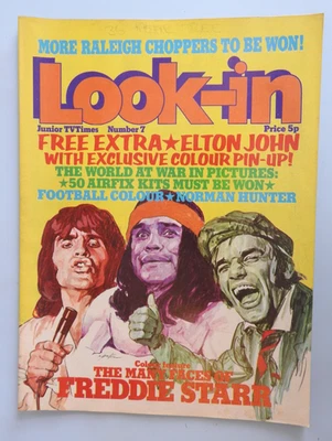 Look-in Magazine #7 - 5th Mar 1974 - Elton John Freddie Starr Tomorrow People ++ - Image 1 of 3
