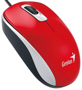 Genius DX-110 PC Mouse, PC/Mac, 2 Ways, Red, 31010116104 - Picture 1 of 3