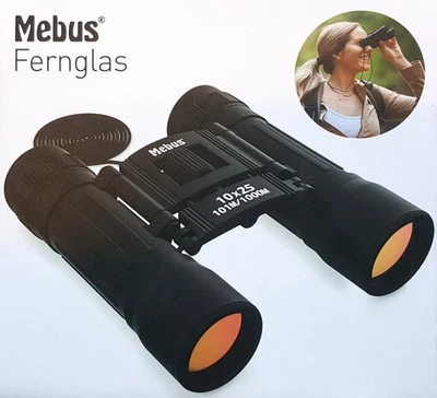 Mebus Fernglas – Kompakt & Leicht 160 Gramm– Ideal für Outdoor & Jagd - 10x25 - Bild 1 von 2