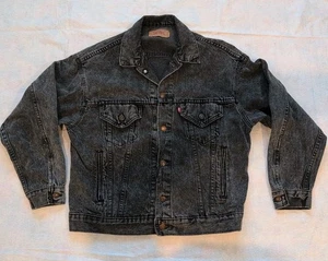 Levis Denim Trucker Jacket Mens Med Black 70507 0253 80’s USA Vintage Acid 1988 - Picture 1 of 18