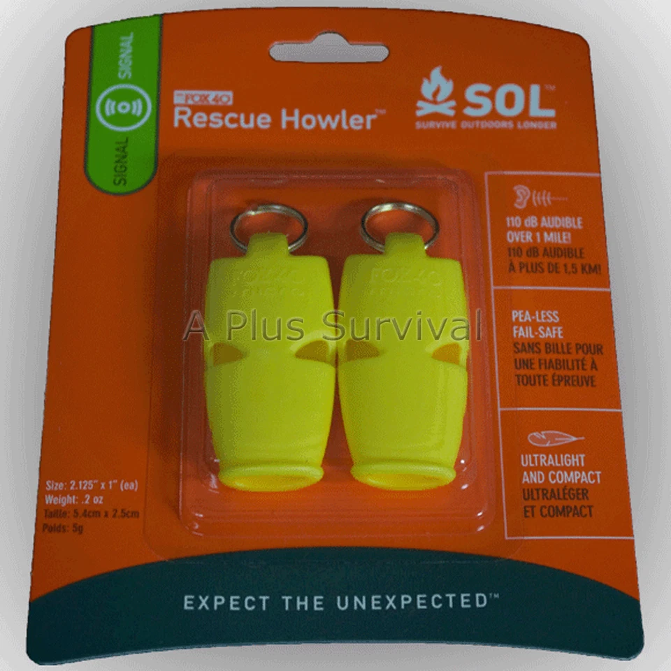 Paquete de 2 silbatos de aullador de rescate - Guardia Costera ultraligera Foto 1 de 1